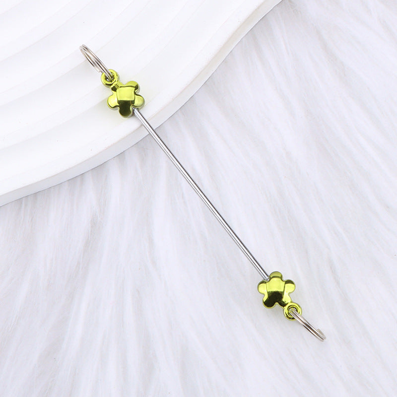 New love gourd flower star shape DIY beaded pole, metal keychain accessories pendant beaded pole