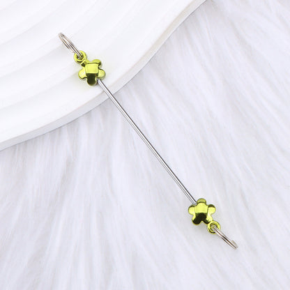 New love gourd flower star shape DIY beaded pole, metal keychain accessories pendant beaded pole