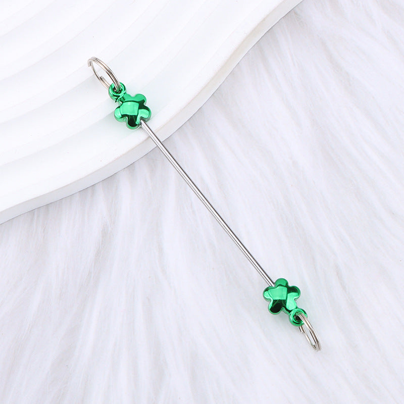 New love gourd flower star shape DIY beaded pole, metal keychain accessories pendant beaded pole