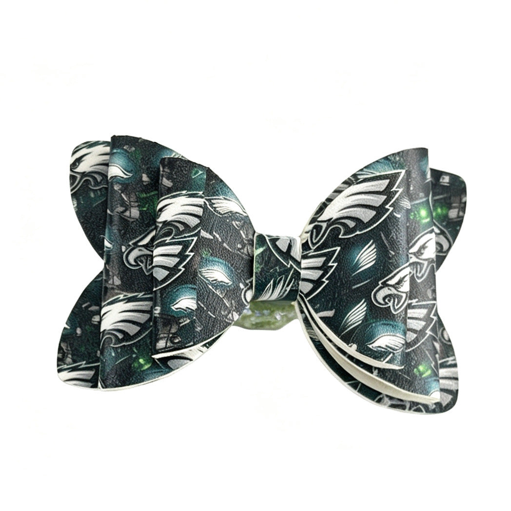 Cross-border fashion football team bow creative fashion PU beaded new DIY acrylic sugar loose beads