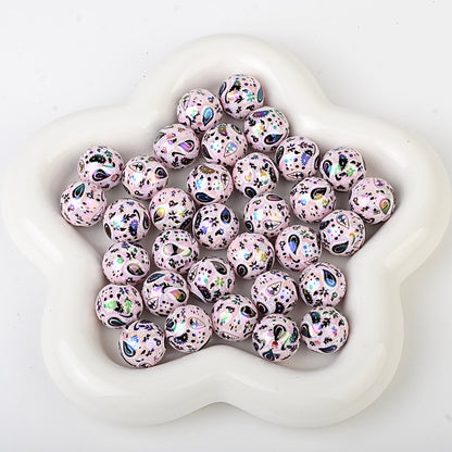 100Pcs UV plated color two-color paisley pattern cashew flower beaded DIY beaded pen mobile phone chain pendant loose bead jewelry with
