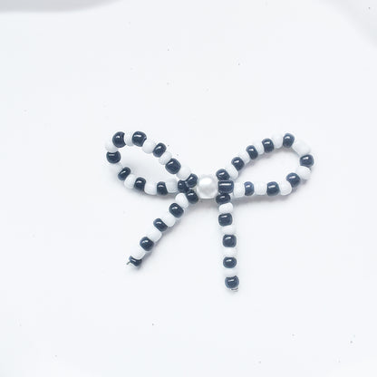Versatile bow cute pen beaded DIY accessories mobile phone hanging beaded chain millet beads finished bow accessories