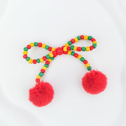 Versatile bow cute pen beaded DIY accessories mobile phone hanging beaded chain millet beads finished bow accessories