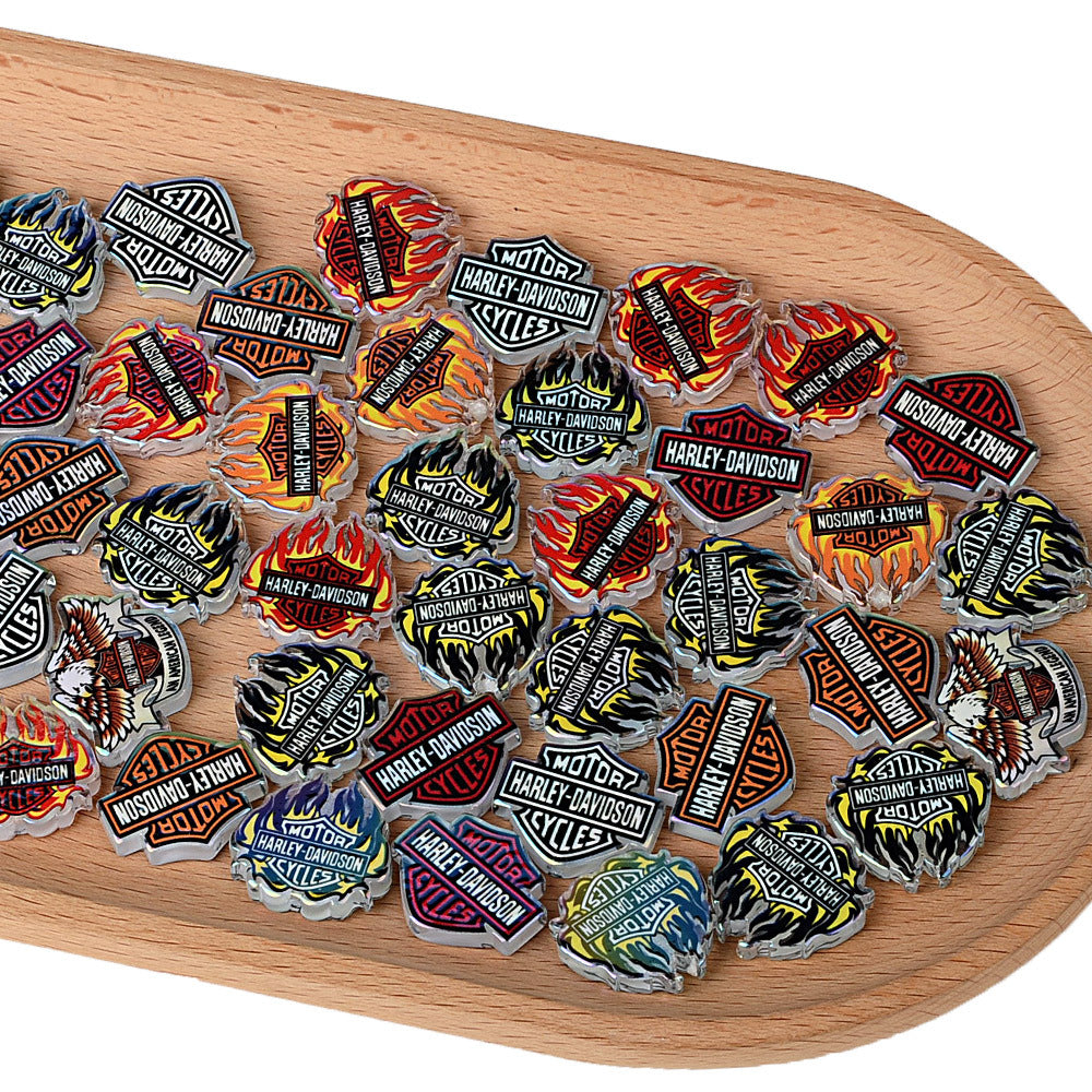100Pcs American locomotive shield special-shaped acrylic sheet beads colorful eagle DIY key handmade jewelry accessories loose beads