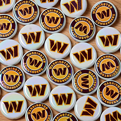 100Pcs 24mm NFL Football Team Acrylic Double Sided Printed Through Hole Beads DIY Bracelet Round Cake Beads