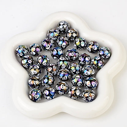 100Pcs Skull Halloween Elements Loose Beads DIY Ornaments Mobile Phone Chains Bead Pens Handmade Accessories