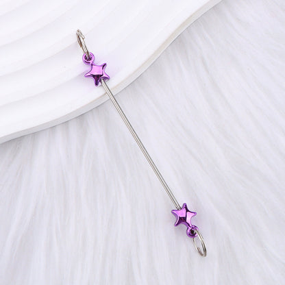 New love gourd flower star shape DIY beaded pole, metal keychain accessories pendant beaded pole