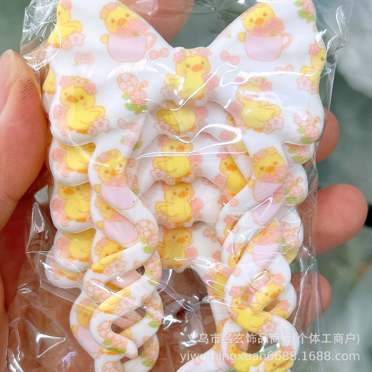 70*59mm双面印花飘带蝴蝶结燕尾蝴蝶结竖孔diy咕笔串珠笔包挂配件