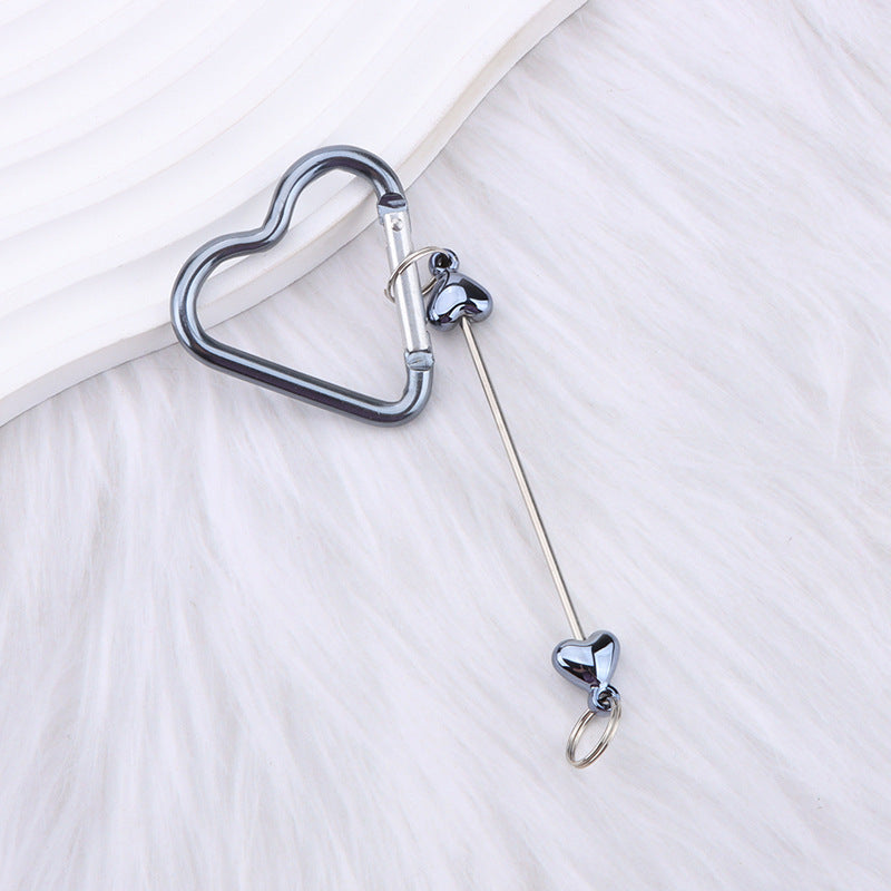 New DIY beaded love pole mountaineering buckle, gourd hook keychain wallet, backpack pendant heart-shaped outdoor use