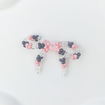 Versatile bow cute pen beaded DIY accessories mobile phone hanging beaded chain millet beads finished bow accessories