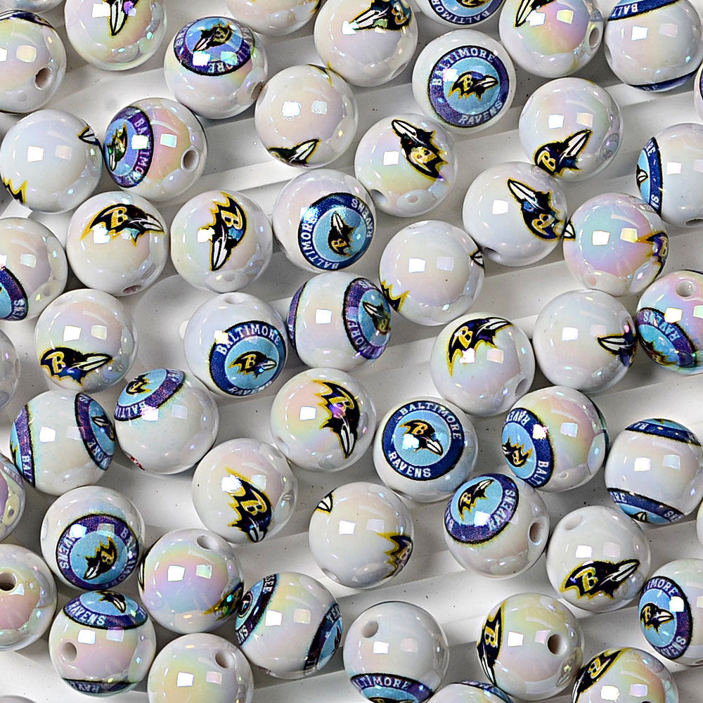 100Pcs 16MM American NFL32 football teams printed round beads DIY double-sided printed bead pen car hanging mobile phone with