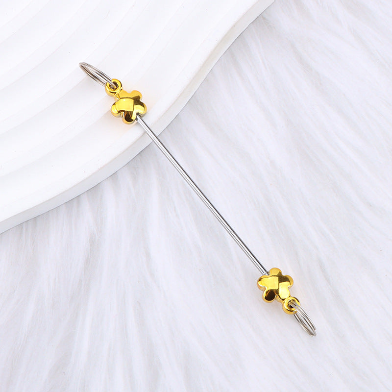 New love gourd flower star shape DIY beaded pole, metal keychain accessories pendant beaded pole
