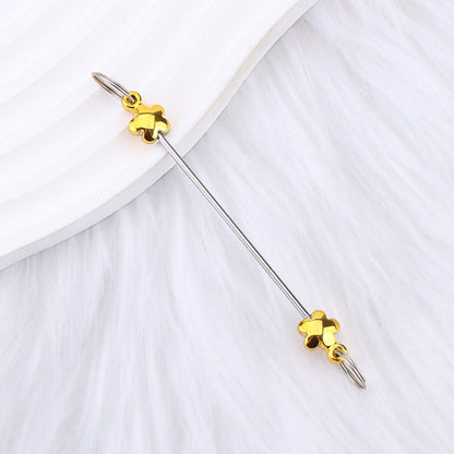 New love gourd flower star shape DIY beaded pole, metal keychain accessories pendant beaded pole
