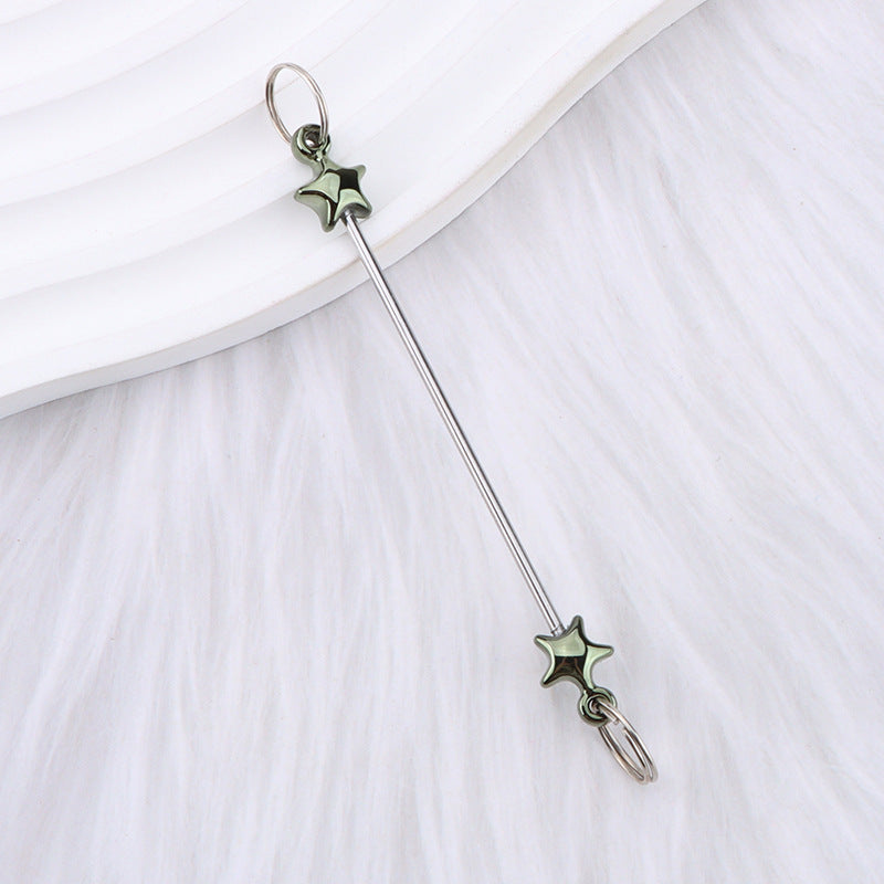 New love gourd flower star shape DIY beaded pole, metal keychain accessories pendant beaded pole