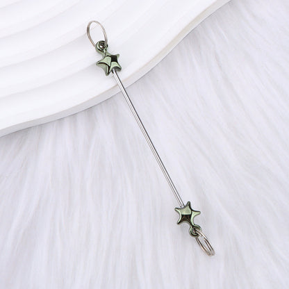 New love gourd flower star shape DIY beaded pole, metal keychain accessories pendant beaded pole