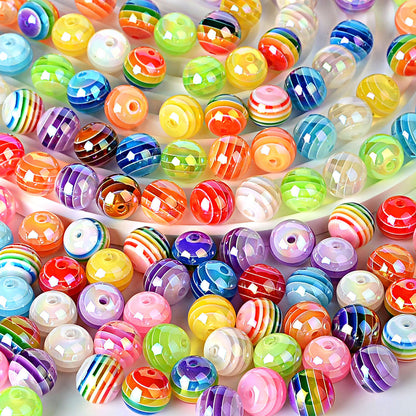100Pcs 16mm jelly candy color striped beads color beads loose beads DIY handmade bead pen mobile phone chain material accessories