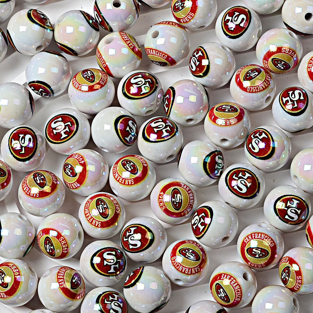 100Pcs 16MM American NFL32 football teams printed round beads DIY double-sided printed bead pen car hanging mobile phone with