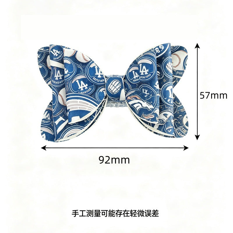 Cross-border fashion football team bow creative fashion PU beaded new DIY acrylic sugar loose beads