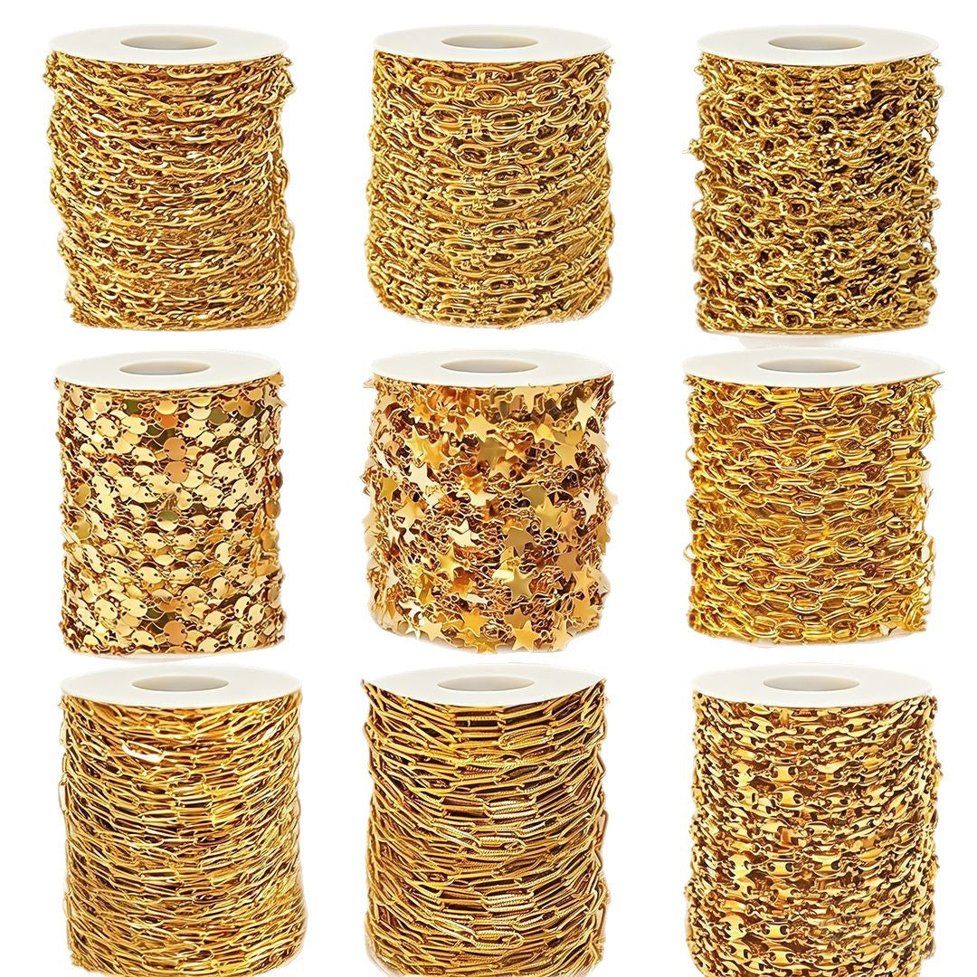 Stainless steel chain 18k real gold titanium steel necklace plain chain tail chain extension chain bracelet handmade jewelry accessories wholesale