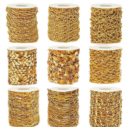 Stainless steel chain 18k real gold titanium steel necklace plain chain tail chain extension chain bracelet handmade jewelry accessories wholesale