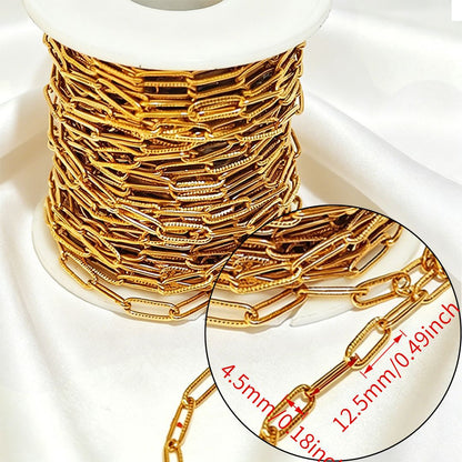 Stainless steel chain 18k real gold titanium steel necklace plain chain tail chain extension chain bracelet handmade jewelry accessories wholesale
