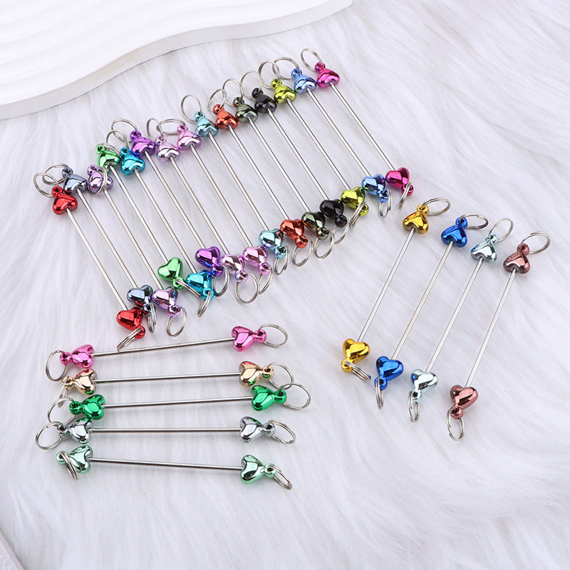 New love gourd flower star shape DIY beaded pole, metal keychain accessories pendant beaded pole