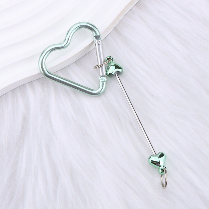 New DIY beaded love pole mountaineering buckle, gourd hook keychain wallet, backpack pendant heart-shaped outdoor use