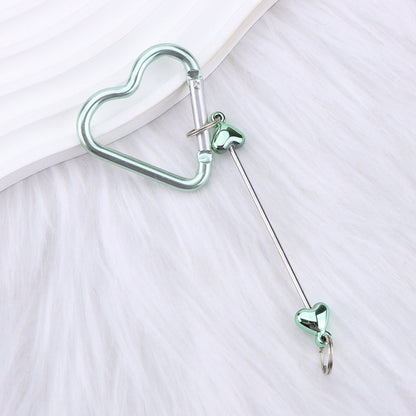 New DIY beaded love pole mountaineering buckle, gourd hook keychain wallet, backpack pendant heart-shaped outdoor use