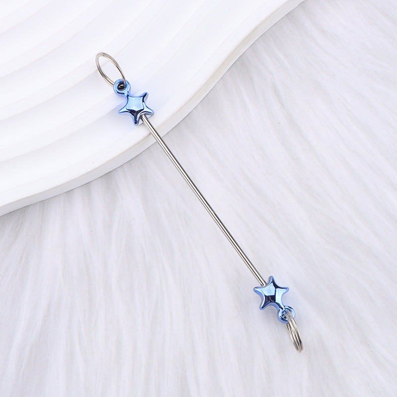 New love gourd flower star shape DIY beaded pole, metal keychain accessories pendant beaded pole