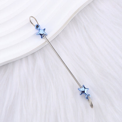 New love gourd flower star shape DIY beaded pole, metal keychain accessories pendant beaded pole