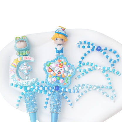 Versatile bow cute pen beaded DIY accessories mobile phone hanging beaded chain millet beads finished bow accessories