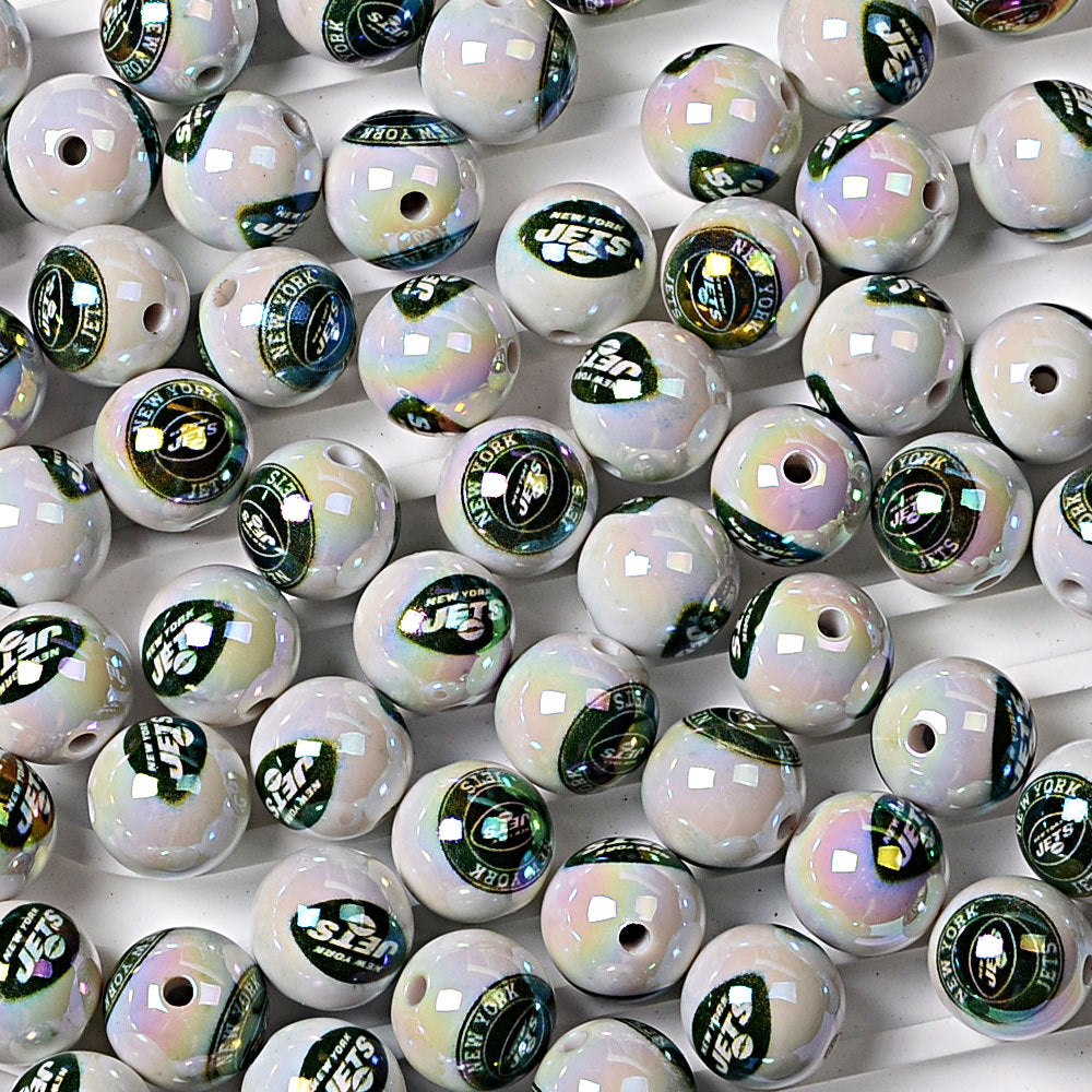 100Pcs 16MM American NFL32 football teams printed round beads DIY double-sided printed bead pen car hanging mobile phone with