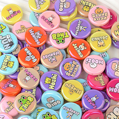 100Pcs UV plated color Korean boy group SEVENTEEN cake beaded DIY beaded pen mobile phone chain keychain jewelry accessories
