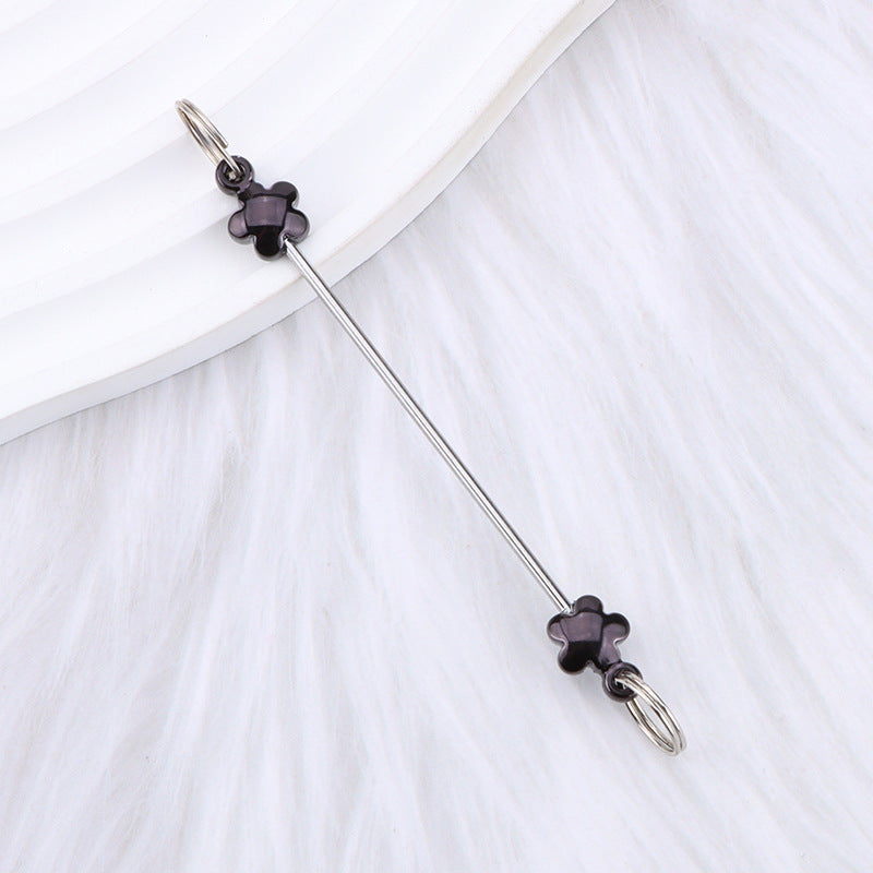 New love gourd flower star shape DIY beaded pole, metal keychain accessories pendant beaded pole