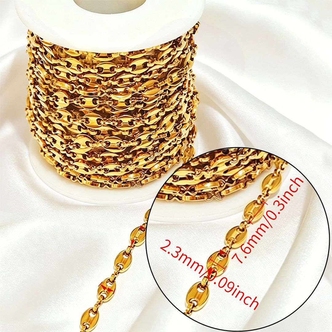 Stainless steel chain 18k real gold titanium steel necklace plain chain tail chain extension chain bracelet handmade jewelry accessories wholesale
