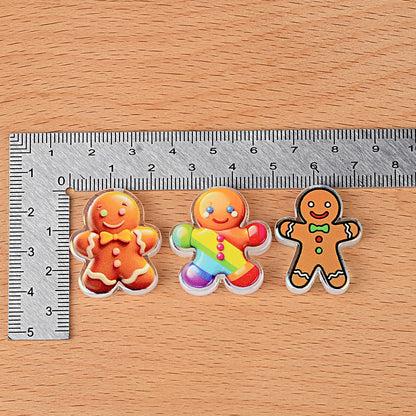 100Pcs Christmas Gingerbread Man Acrylic Sheet Bead DIY Jewelry Accessories, Keychain Mobile Phone Chain Material Manufacturer Wholesale