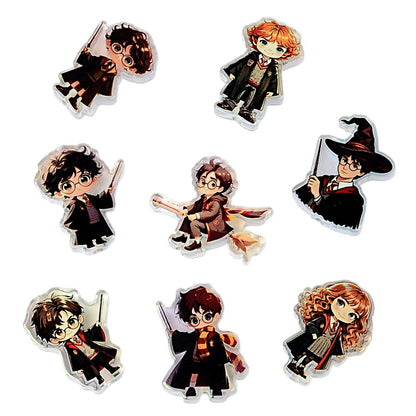 100Pcs Academy of Wizardry Harry Potter Cartoon Character Acrylic Sheet Beads DIY Handmade Bead Pen Accessories