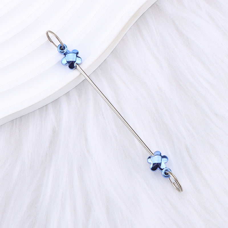 New love gourd flower star shape DIY beaded pole, metal keychain accessories pendant beaded pole