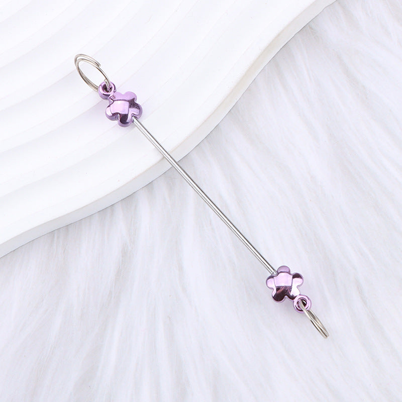 New love gourd flower star shape DIY beaded pole, metal keychain accessories pendant beaded pole