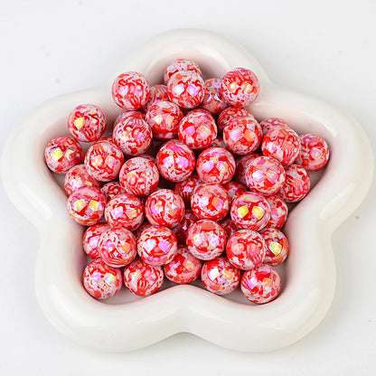 100Pcs Halloween Funny Blood Handprint Straight Hole Acrylic Bead DIY Mobile Phone Chain Keychain Bead Pen Accessories