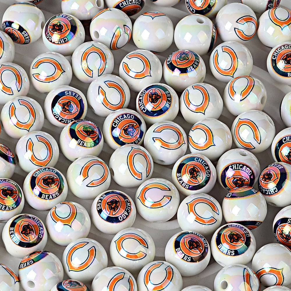 100Pcs 16MM American NFL32 football teams printed round beads DIY double-sided printed bead pen car hanging mobile phone with