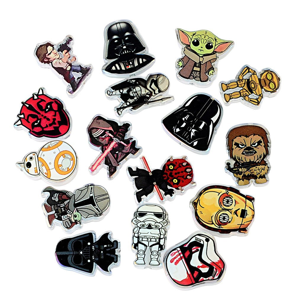 100Pcs Star Wars acrylic sheet printing loose beads DIY bead pen keychain accessories wholesale DIY bracelet loose beads