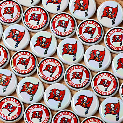 100Pcs 24mm NFL Football Team Acrylic Double Sided Printed Through Hole Beads DIY Bracelet Round Cake Beads