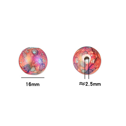 100Pcs acrylic feel gradual change color imitation ceramic flower beads straight hole pattern round beads beaded DIY bracelet necklace jewelry