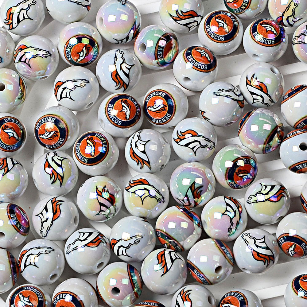 100Pcs 16MM American NFL32 football teams printed round beads DIY double-sided printed bead pen car hanging mobile phone with