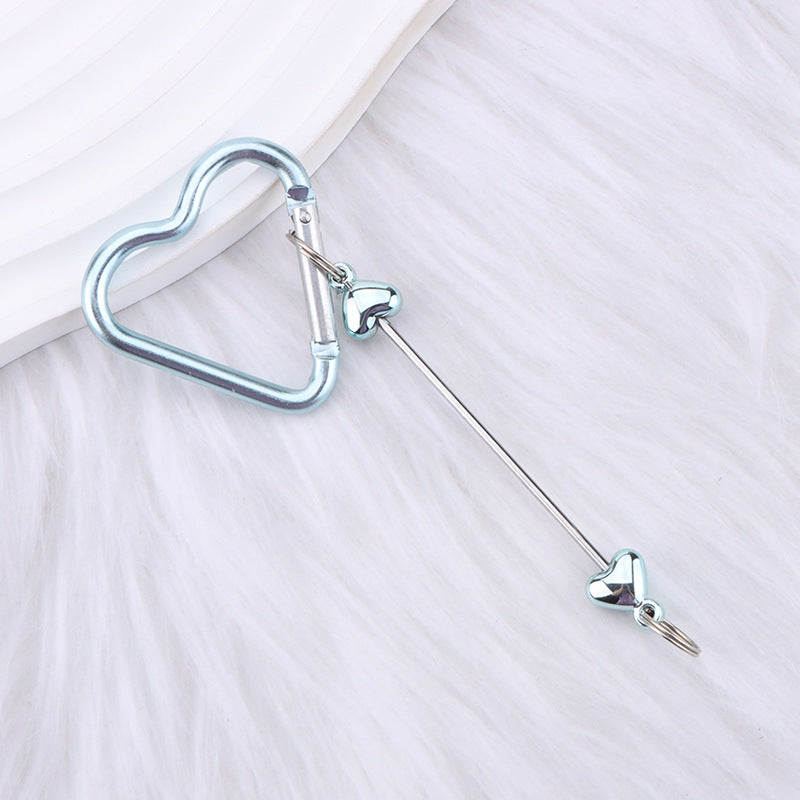 New DIY beaded love pole mountaineering buckle, gourd hook keychain wallet, backpack pendant heart-shaped outdoor use