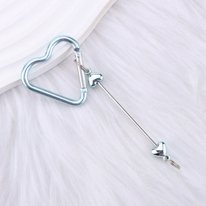 New DIY beaded love pole mountaineering buckle, gourd hook keychain wallet, backpack pendant heart-shaped outdoor use