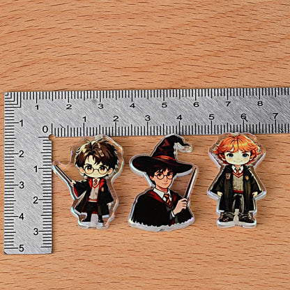 100Pcs Academy of Wizardry Harry Potter Cartoon Character Acrylic Sheet Beads DIY Handmade Bead Pen Accessories