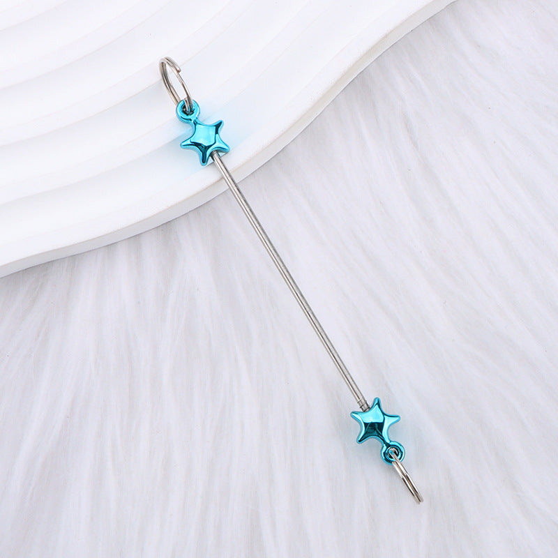 New love gourd flower star shape DIY beaded pole, metal keychain accessories pendant beaded pole