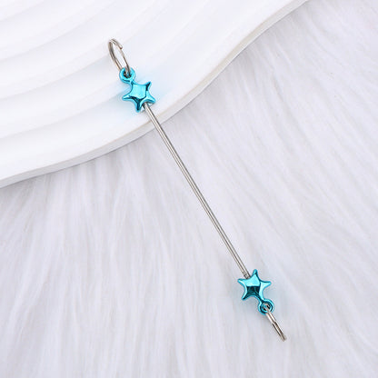 New love gourd flower star shape DIY beaded pole, metal keychain accessories pendant beaded pole
